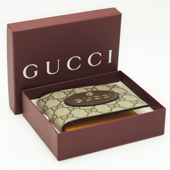 Gucci Neo Vintage Beige/Brown GG Supreme And Leather Wallet - Picture 1 of 5